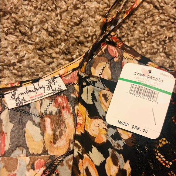 NWT! Intimately Free People Lace & Patterned Silky Cami - Picture 7 of 8